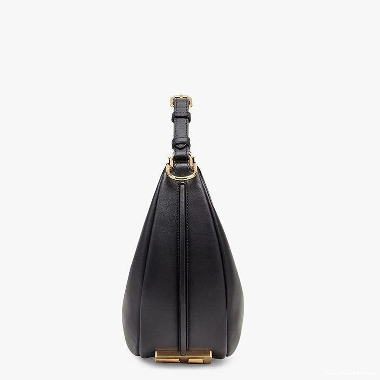 Cheap HOT Small Black In Hobo Leather Fendigraphy Fendi Bag Calf 0708